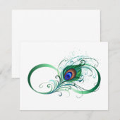 ピアコックフェザー付き無限大シンボル 招待状 (正面/裏面)