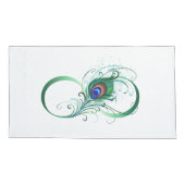 ピアコックフェザー付き無限大シンボル 枕カバー (裏面-左)