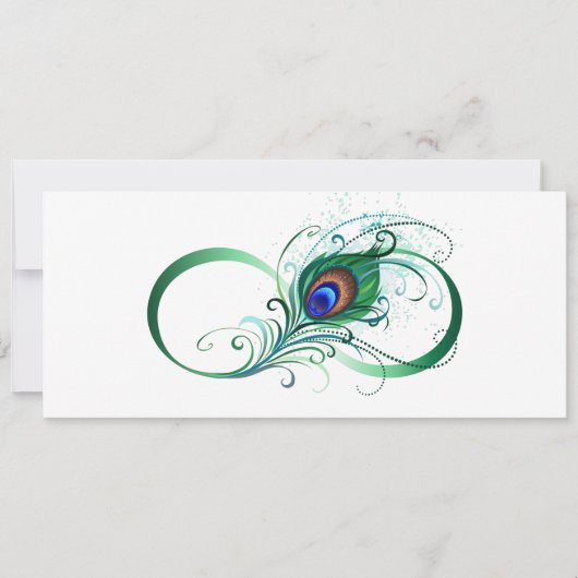 ピアコックフェザー付き無限大シンボル 案内状 (正面)