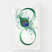 ピアコックフェザー付き無限大シンボル 横断幕 (縦)