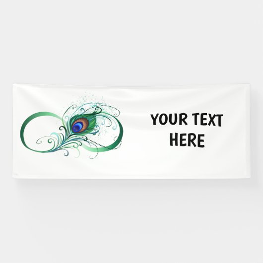 ピアコックフェザー付き無限大シンボル 横断幕 (横)