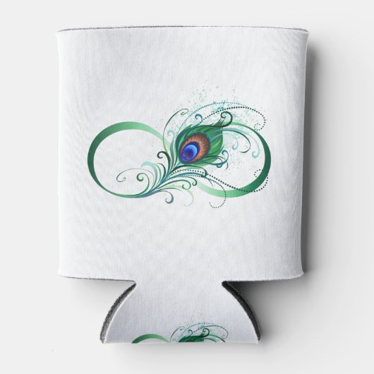 ピアコックフェザー付き無限大シンボル 缶クーラー (正面)