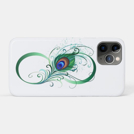 ピアコックフェザー付き無限大シンボル Case-Mate iPhoneケース (裏面(横))