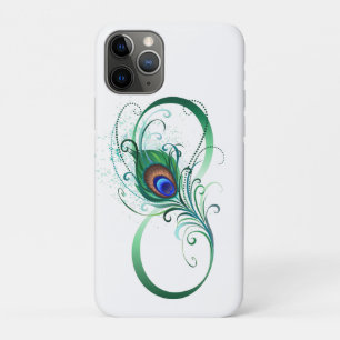 ピアコックフェザー付き無限大シンボル iPhone 11 PROケース