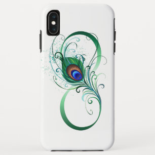 ピアコックフェザー付き無限大シンボル iPhone XS MAXケース