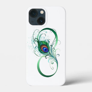 ピアコックフェザー付き無限大シンボル iPhone 13 MINIケース
