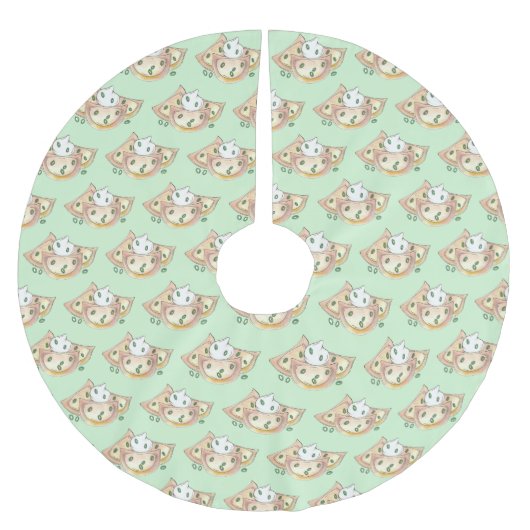 ピアゴイポテト餃子ポーランドフード料理 ブラッシュドポリエステルツリースカート (正面)