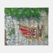 ピアサバードイリノイ先住民アメリカンレジェンド フリースブランケット (正面(横))