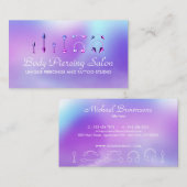 ピアシング専門のホログラムピンク 名刺 (正面/裏面)