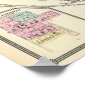 ピアシング郡とエルズワースの地図 ポスター (角)