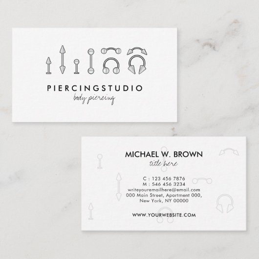 ピアシング 名刺 (正面/裏面)
