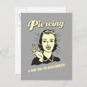 ピアシング:女の子はアクセスする必要がある ポストカード (正面/裏面)