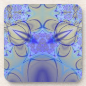 ピアシング |紫色と黄色のフラクタルアート コースター (正面)