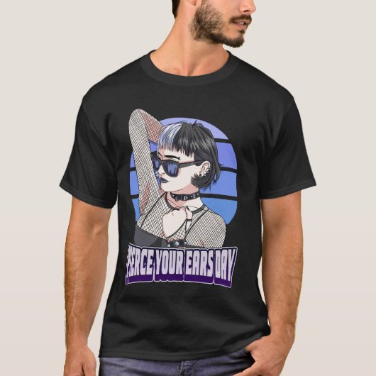 ピアスを耳に開ける日 イヤーピアス ゴスガール セプテム Tシャツ (正面)