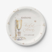 ピアスアンドプロセコボーエレガントブライダルシャワー ペーパープレート (正面)