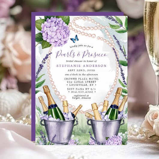 ピアスアンドプロセッコガーデンエレガントブライダルシャワー 招待状