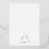 ピアスアンドプロセッコブライダルシャワーフォイル招待状 箔招待状 (裏面)