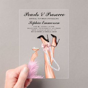 ピアスアンドプロセッコブライダルシャワー アクリル招待状