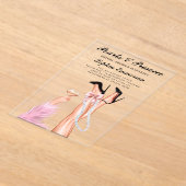 ピアスアンドプロセッコブライダルシャワー アクリル招待状 (レイダウン)