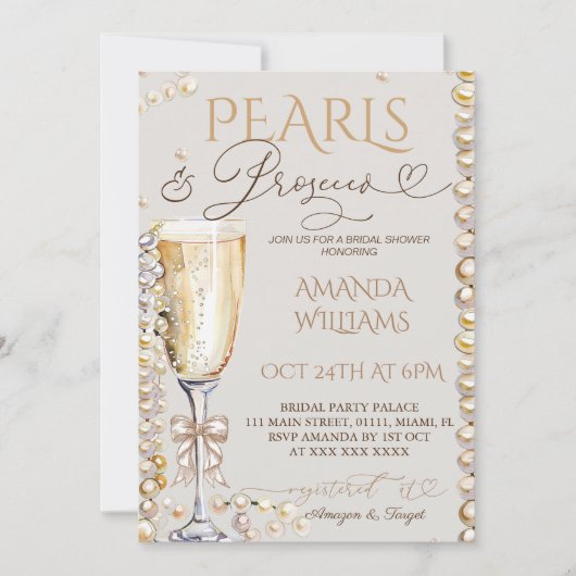 ピアスアンドプロセッコブライダルシャワー 招待状 (正面)