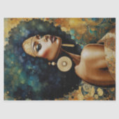 ピアスデカッペティッシュペーパー付きアフリカ人女性 薄葉紙 (正面)