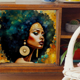 ピアスデカッペティッシュペーパー付きアフリカ人女性 薄葉紙