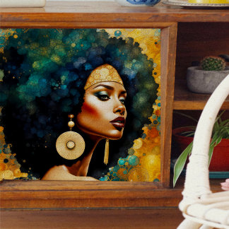 ピアスデカッペティッシュペーパー付きアフリカ人女性 薄葉紙