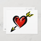 ピアスハート矢印バレンタイン シーズンポストカード (正面/裏面)