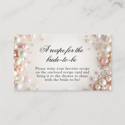 ピアスブライダルシャワーレシピfor the Bride エンクロージャーカード (正面)