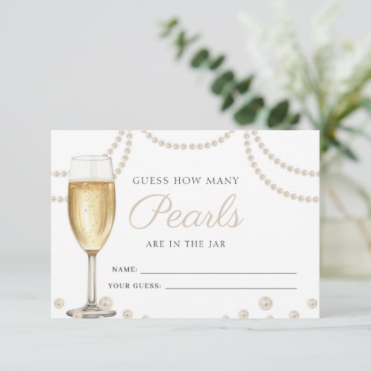 ピアスプロセッコのブライダルシャワーゲーム数を推測 エンクロージャーカード (スタンド正面)