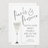 ピアスプロセッコのブライダルシャワーゲーム数を推測 招待状 (正面/裏面)