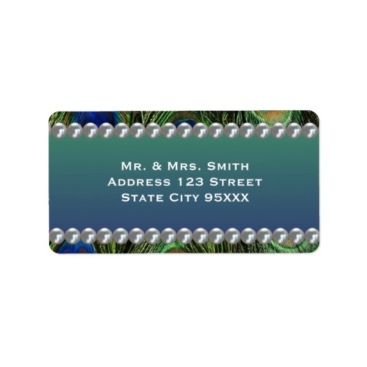 ピアス付き孔雀パターン ラベル (正面)