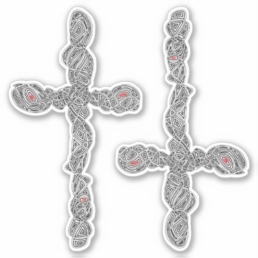 ピアス十字架 シール (正面)
