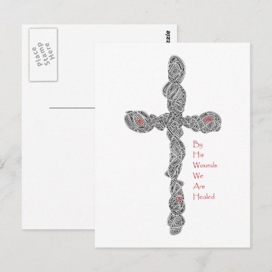 ピアス十字架 – Isaiah 53:5 ポストカード (正面/裏面)