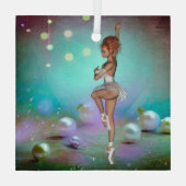 ピアス色彩の鮮やかバックグラウンド&踊りバレリーナ ガラスオーナメント (裏面)