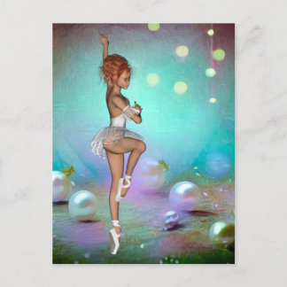 ピアス色彩の鮮やかバックグラウンド&踊りバレリーナ ポストカード