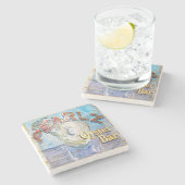 ピアス・オイスターバーチャールストンSC.大理石コースター ストーンコースター (横)