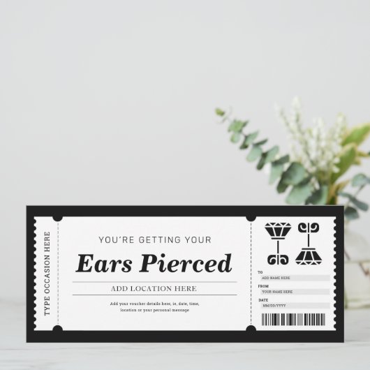 ピアス ギフト券 招待状 (スタンド正面)