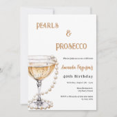 ピアス・プロセッコエレガントバブル誕生日 招待状 (正面)