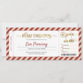 ピアス 開けのクリスマスプレゼント チケット 券 招待状 (正面)