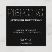 ピアッシングアフターケアの注意事項 名刺 (正面)