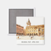 ピアッツァボローニャイタリア水彩旅行イタリアン旅行 マグネット (正面/裏面)