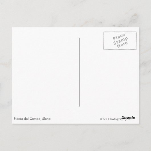 ピアッツァ·デル·カンポ，シエナの黒枠ポストカード ポストカード (裏面)