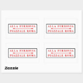 ピアッツェルローマヴェネツィアイタリアン通り標識 長方形シール (シート)