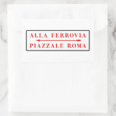 ピアッツェルローマヴェネツィアイタリアン通り標識 長方形シール (バッグ)