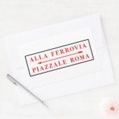 ピアッツェルローマヴェネツィアイタリアン通り標識 長方形シール (封筒)