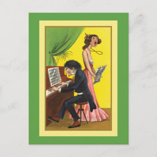 ピアニストおもしろい・シンガー ポストカード (正面)