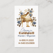 ピアニストかわいらしウォーターカラーアート 名刺 (正面)