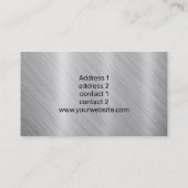 ピアニストのシルバーブラック滴下グリッター 名刺 (裏面)