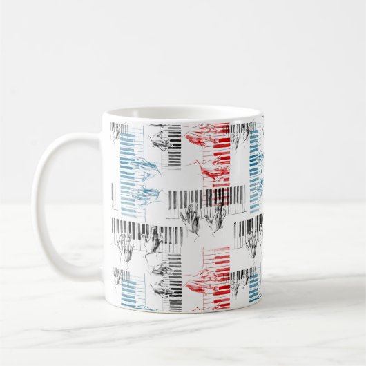 ピアニストのハンドパターン コーヒーマグカップ (左)